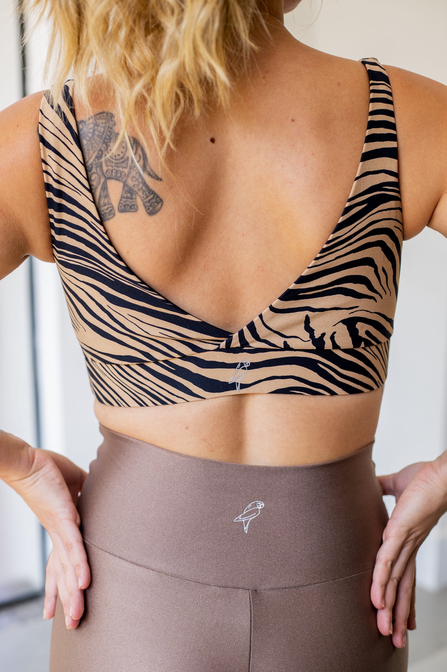 TRILOBAL ZEBRA PRINT SPORTS BRA