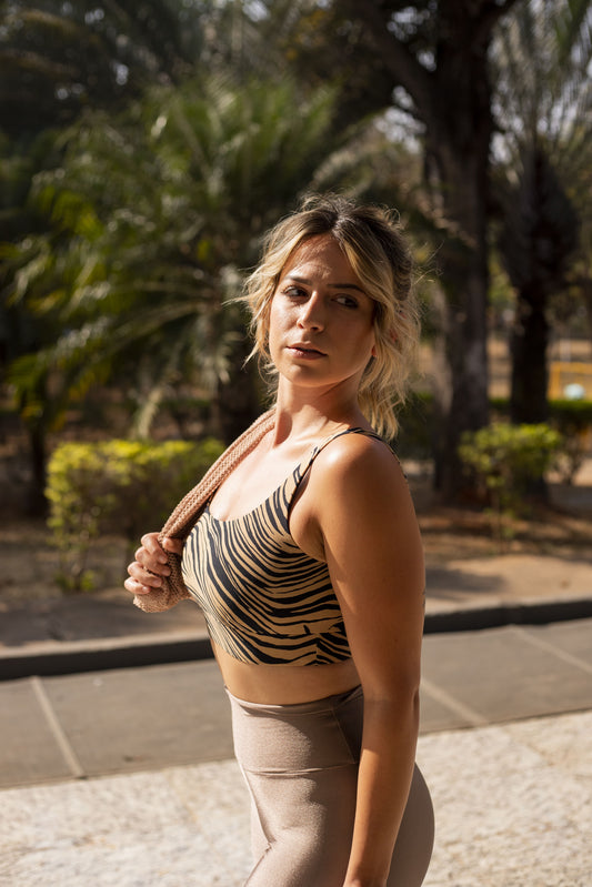 TRILOBAL ZEBRA PRINT SPORTS BRA