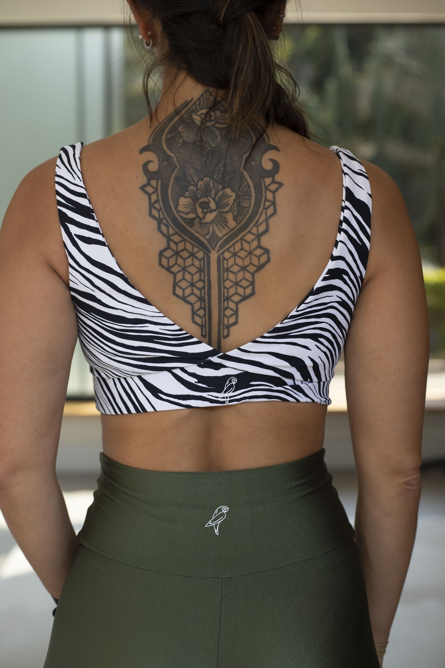 TRILOBAL ZEBRA PRINT SPORTS BRA